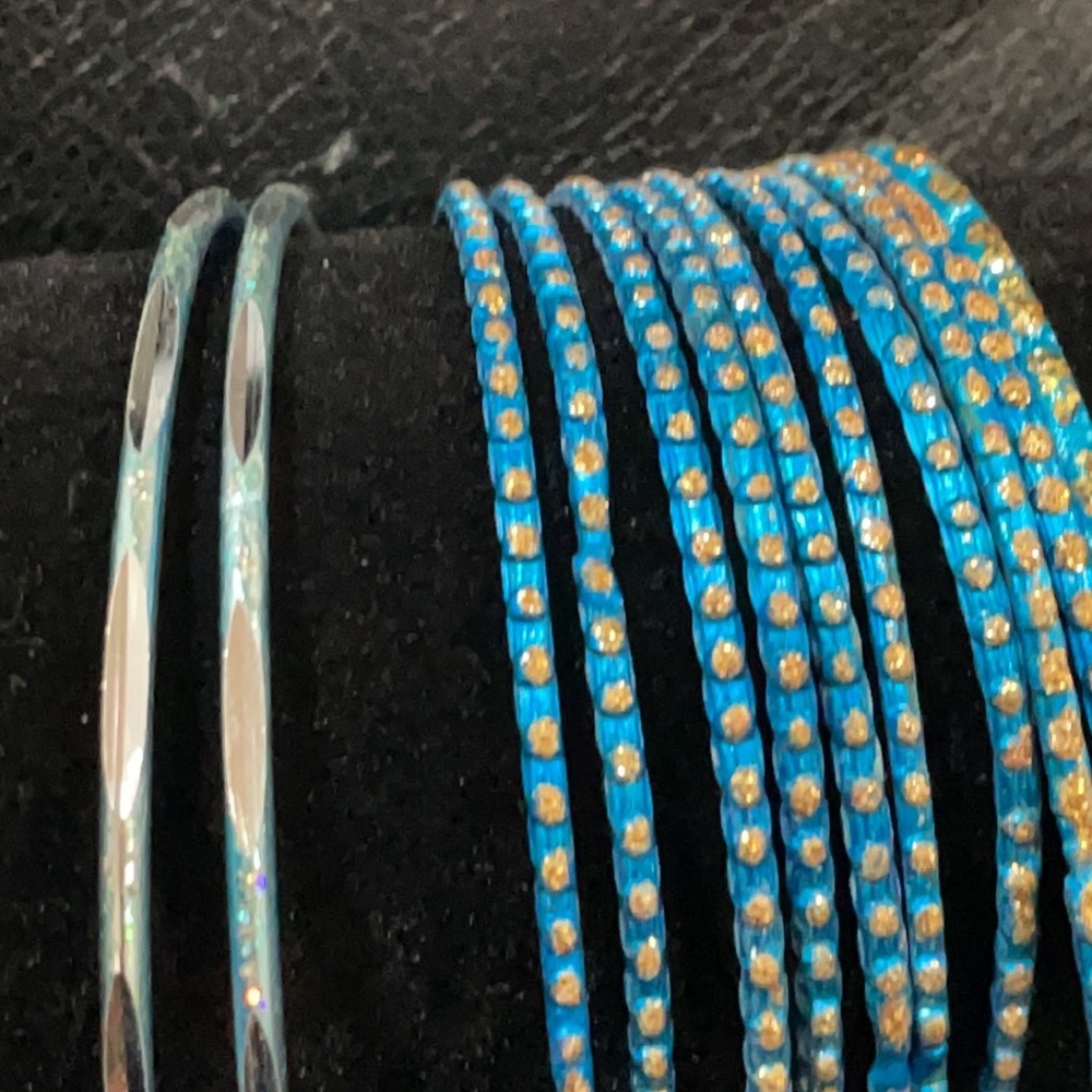 12 Sari Indian/Pakistani Bollywood Bangles Bracelets Metal Costume 2.5” & 2.75”